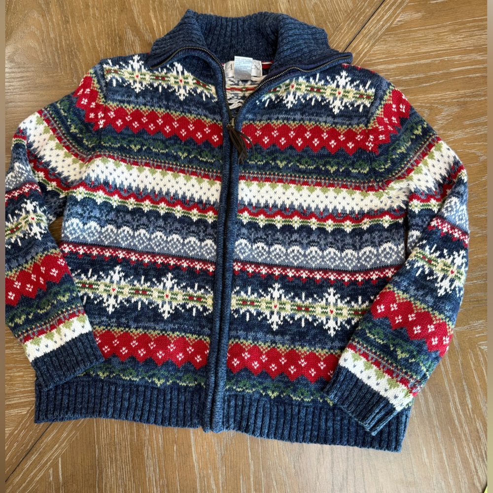 Casual Corner Annex Petites Multicolor Patterned full zip cardigan Sweater